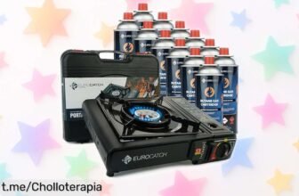 Estufa de gas Eurocatch con 12 bombonas, un ofertón que cocina rápido y aguanta lo que le eches: ¡no te pierdas esta joya compacta para tus aventuras!