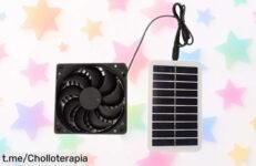 Extractor de aire portátil solar que ventila fuerte y sin ruido, un chute de frescura a precio tirado. ¡No te lo pierdas, cada instante cuenta!