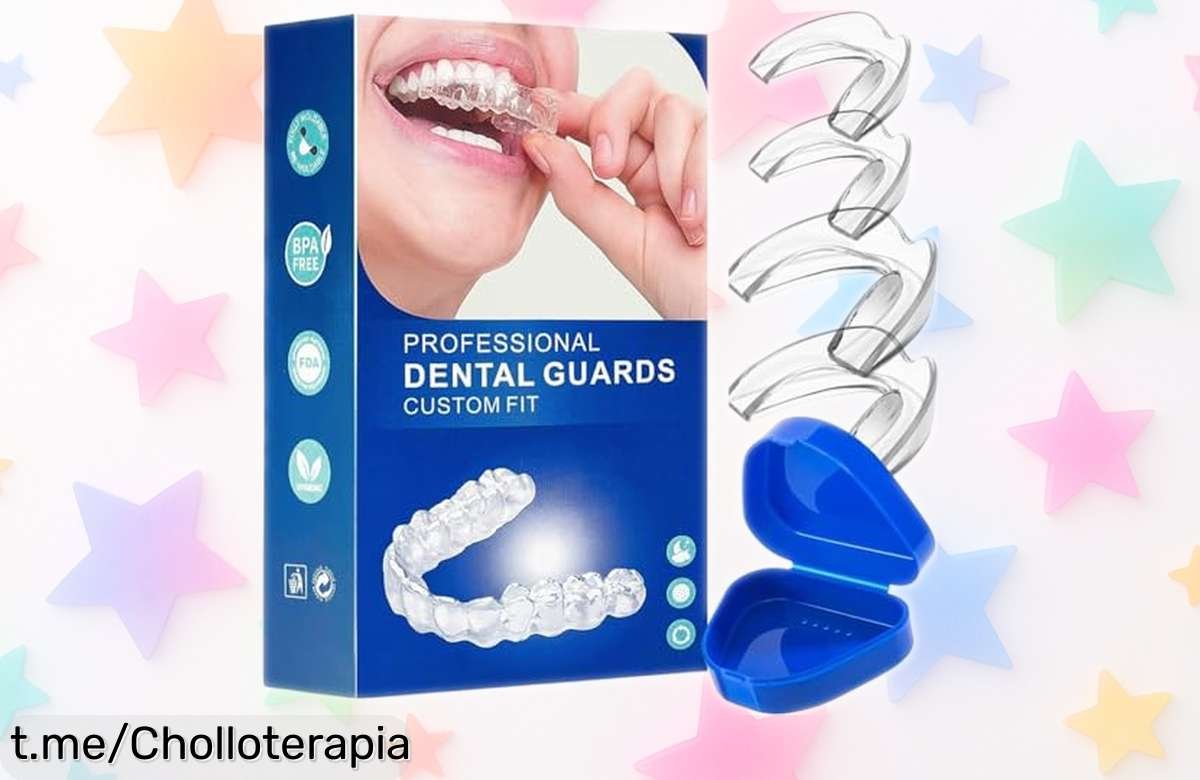 Férulas de descarga para bruxismo, protegen tus dientes y reducen el ruido; cuatro unidades a un precio loco. ¡Dulces sueños sin preocupaciones te esperan!