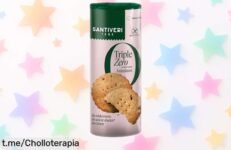 Galletas crujientes Santiveri con avena y arándanos, un super chollo vegano sin gluten ni azúcar que no podrás dejar de picar. ¡Aprovecha este delicioso momento ahora!