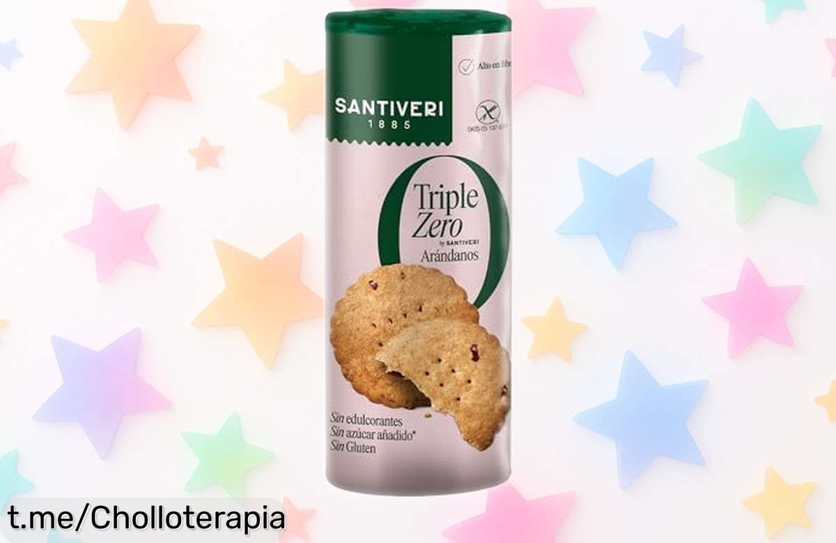 Galletas crujientes Santiveri con avena y arándanos, un super chollo vegano sin gluten ni azúcar que no podrás dejar de picar. ¡Aprovecha este delicioso momento ahora!