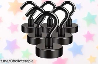 Ganchos magnéticos de pared para llaves y abrigos, pack de 6 a un precio increíble que te hará decir adiós al desorden y hola a la organización ¡No pierdas esta oportunidad!