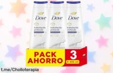 Gel de ducha Dove Advanced Care en pack de 3 a precio loco: hidratación profunda que hará que tu piel sonría. ¡Apresúrate antes de que se agote!