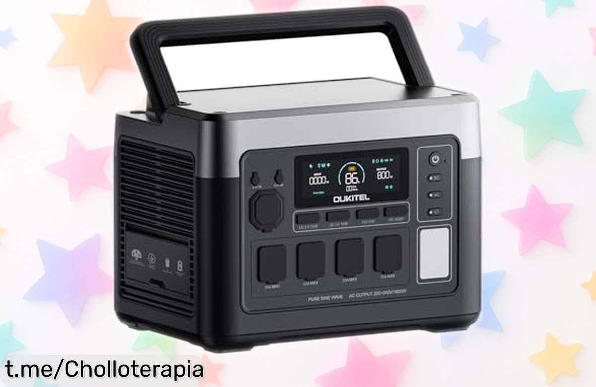 Generador solar portátil OUKITEL P1000 Plus con batería de 1024Wh y carga rapidísima, ¡chollazo irrepetible que no puedes dejar escapar! Conéctalo todo ya.