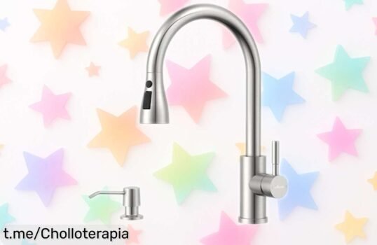 Grifo APPASO de acero inoxidable con boquilla giratoria 360°: ¡ofertón imbatible para transformar tu cocina sin gastar una fortuna! No dejés escapar esto.