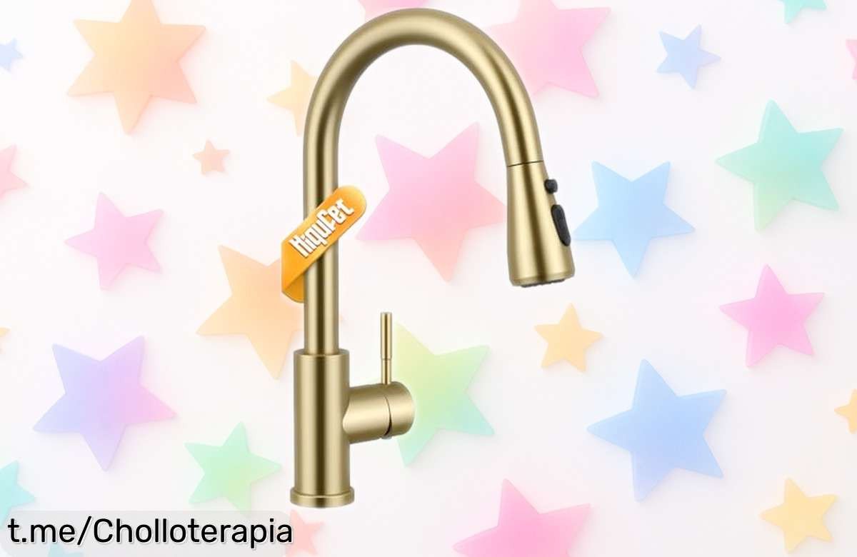 Grifo de cocina Hiqufet con brazo extraíble y giro 360°: limpieza fácil sin complicaciones a un precio regalado que no puedes dejar escapar. ¡Aprovecha antes de que se agote!