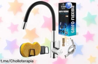 Grifo de cocina flexible monomando en acero inoxidable con oferta increíble: ¡cambiarlo será un paseo y tu libertad en la cocina brillará!