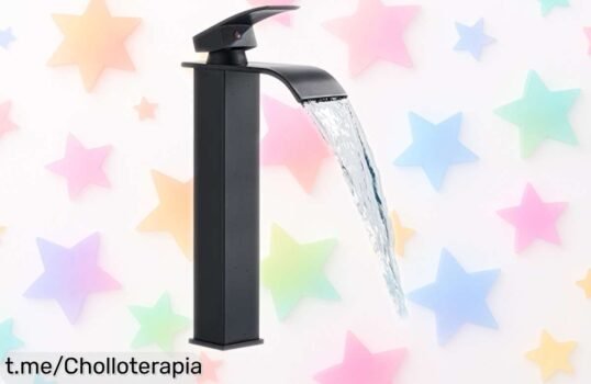 Grifo monomando Hevenaov con caño tipo cascada: rebaja increíble para transformar tu baño en un espacio de lujo, ¡no dejes pasar este super chollo que te hará disfrutar cada lavado!