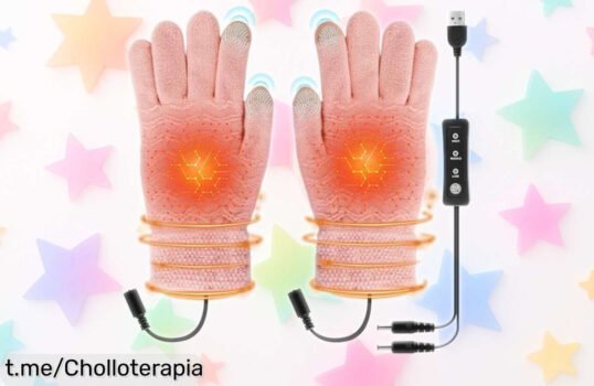 Guantes calefactores USB para mujer que calentaran tus manos en 3 niveles y son táctiles, ¡aprovecha este precio de ganga antes de que se agoten!