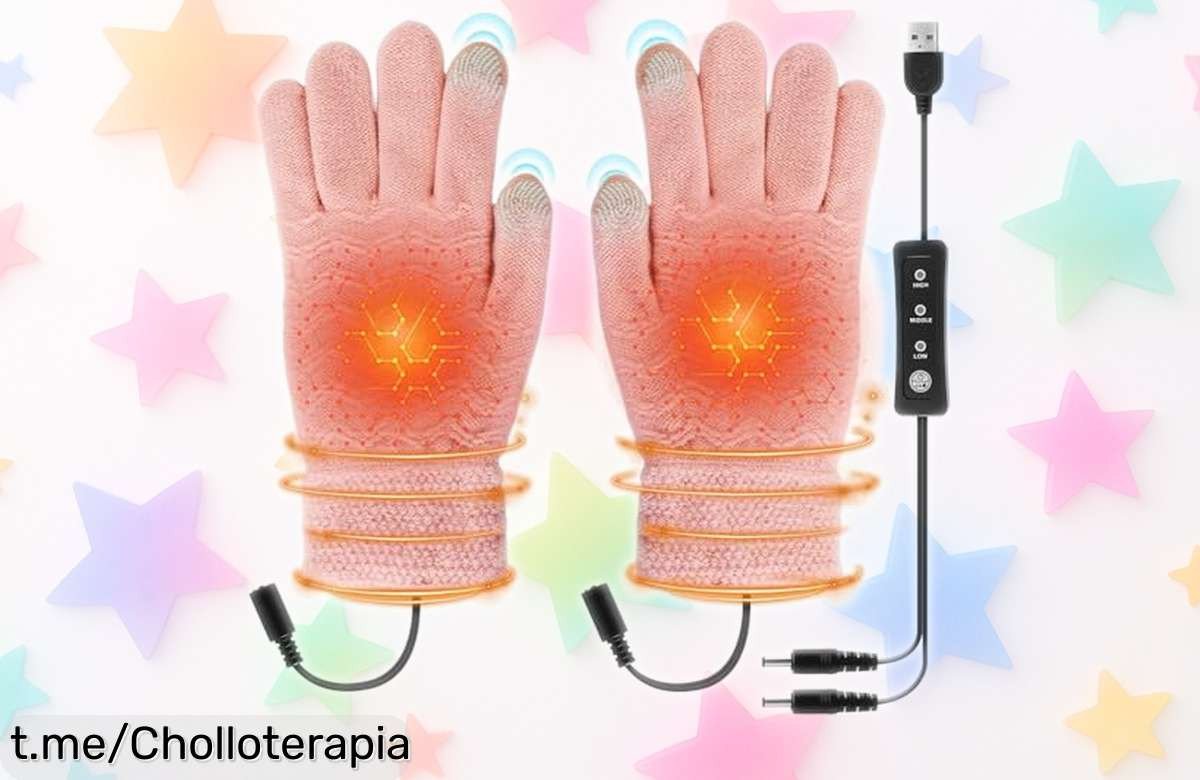 Guantes calefactores USB para mujer que calentaran tus manos en 3 niveles y son táctiles, ¡aprovecha este precio de ganga antes de que se agoten!