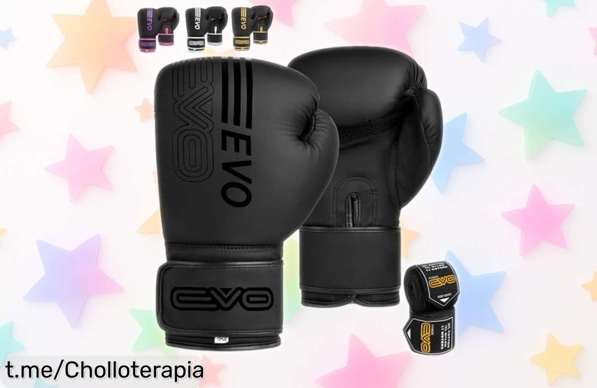 Guantes de boxeo EVO Fitness con espuma y gel a precio loco, protege tus manos mientras entrenas duro. ¡No te quedes sin ellos!