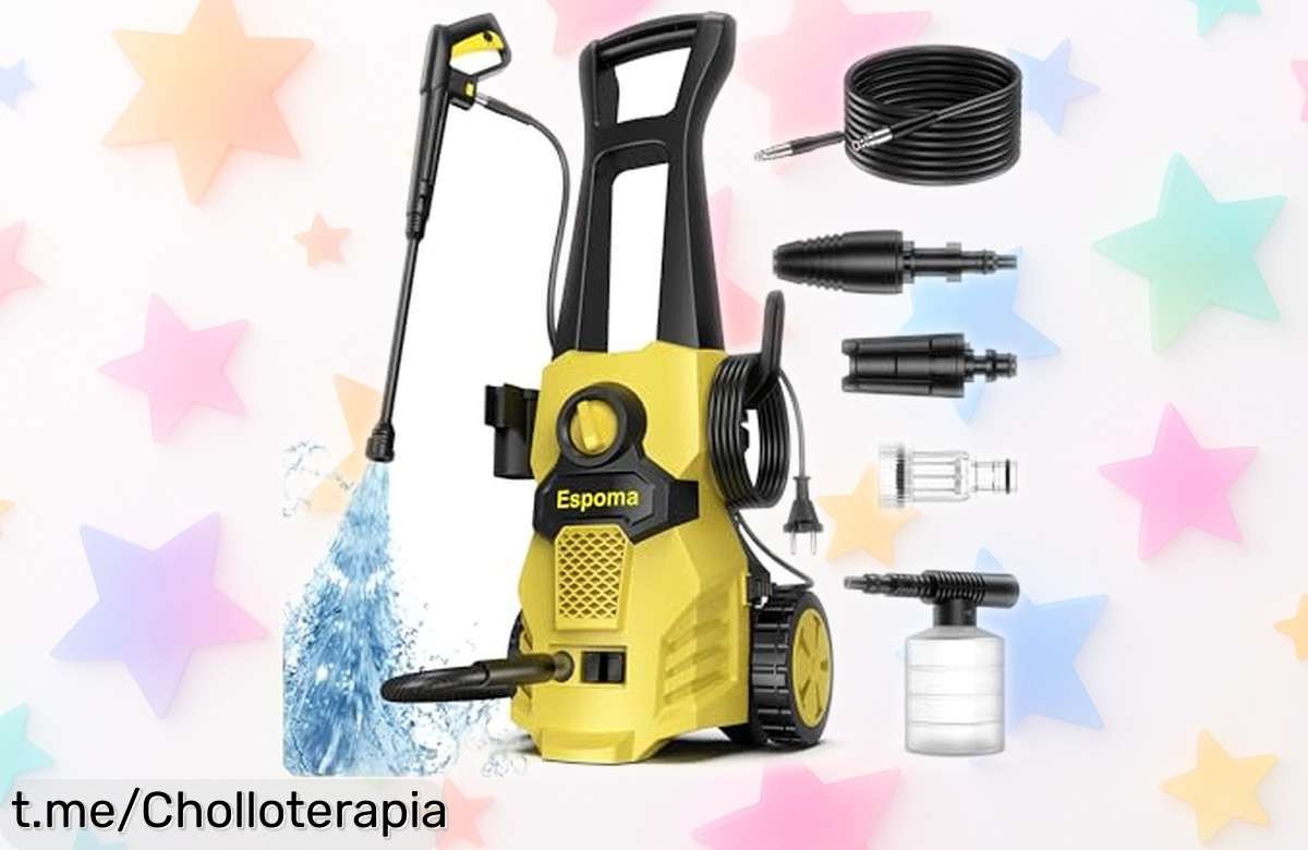 Hidrolimpiadora de alta presión increíblemente ligera y fácil de mover, ¡rebajada a un precio loco para que tu jardín brille! No te la pierdas, da ese fresco toque ya.