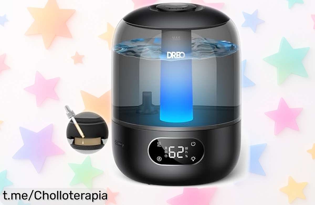 Humidificador DREO para bebés, ¡un ofertón que garantiza noches tranquilas con su niebla fría de hasta 30 horas! No dejes pasar esta oportunidad única.