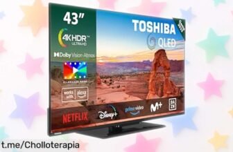 Impactante televisor 43 QLED Toshiba con imagen 4K Ultra HD y sonido envolvente a precio regalado, no te pierdas esta oportunidad de disfrutar cada película como nunca.