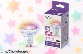 Impresionante bombilla LED WiZ GU10 que cambia de color con tu voz, ¡ahora a un precio súper bajo! Crea el ambiente perfecto y disfruta cada momento. No te quedes sin ella.
