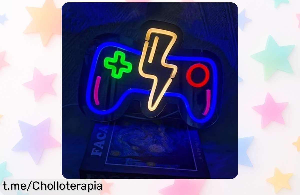Impresionante cartel de neón gaming QXMH con luz LED USB a precio rebajado, ¡dale vida a tu sala y mejora tus partidas al instante!