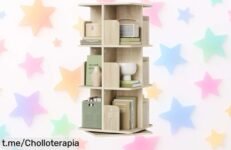 Impresionante estantería giratoria EUGAD con 12 compartimentos a precio loco, tu espacio ordenado y lleno de vida en un giro; ¡aprovéchalo antes que se acabe!
