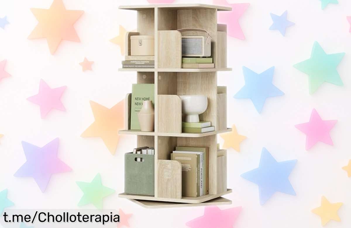 Impresionante estantería giratoria EUGAD con 12 compartimentos a precio loco, tu espacio ordenado y lleno de vida en un giro; ¡aprovéchalo antes que se acabe!