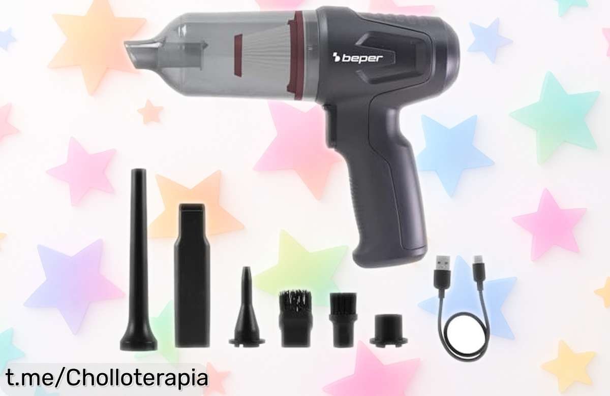 Impresionante mini aspiradora y soplador 2 en 1 BEPER P202ASP410, antes caro y ahora a un precio imbatible; ¡dale vida a tu hogar y coche sin gastar una fortuna!
