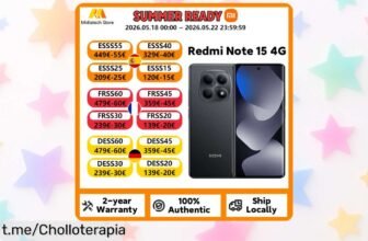 Impresionante móvil Xiaomi Redmi Note 15 con cámara de 108 MP y pantalla AMOLED, ¡ahora a un precio de risa que no podrás ignorar!