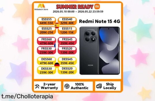 Impresionante móvil Xiaomi Redmi Note 15 con cámara de 108 MP y pantalla AMOLED, ¡ahora a un precio de risa que no podrás ignorar!