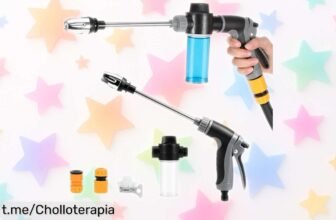 Impresionante pistola de alta presión Power Jet con 3 chorros y depósito de espuma, ¡aprovecha este ofertón que no volverá! Tu coche y jardín brillarán sin esfuerzo.