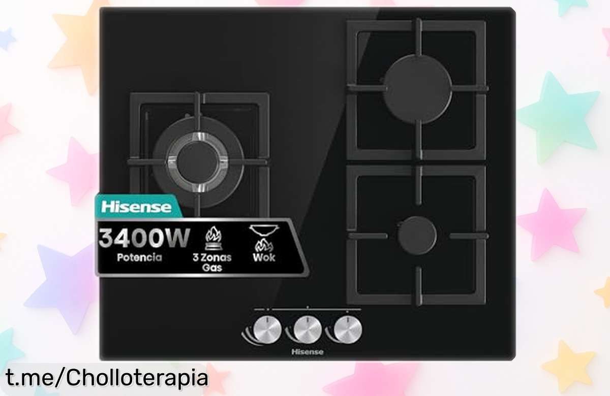 Impresionante placa de gas Hisense GG633B con 3 quemadores y corte de seguridad, ¡rebajada a precio loco para que cocines sin preocupaciones! ¡No te quedes sin ella!