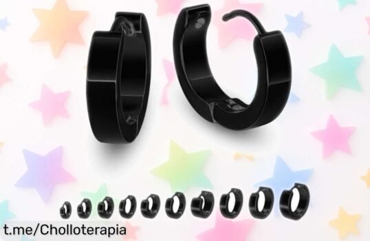 Impresionantes aros de acero inoxidable negro SoulCats en oferta, lucen siempre perfectos y brillantes, ¡no te quedes sin ellos y haz que tu estilo brille ahora!