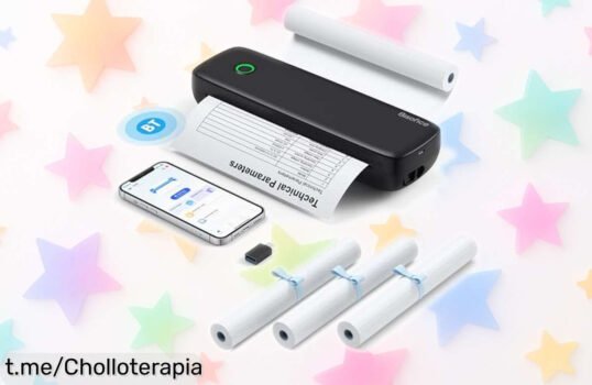 Impresora térmica portátil A4 Bisofice que imprime desde el móvil sin tinta: ¡super chollo por un precio de escándalo, ideal para tu oficina y viajes! No te quedes sin la tuya.