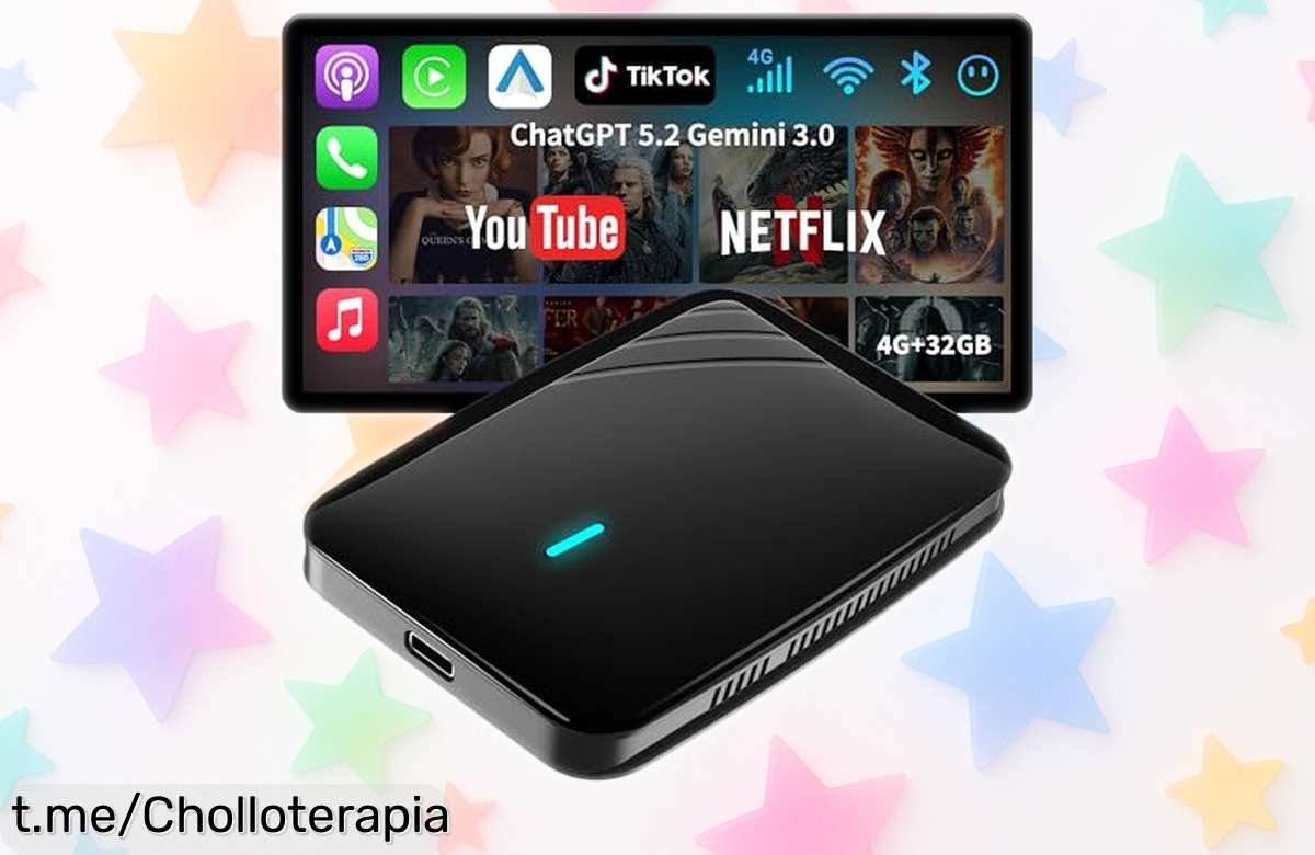 Increíble adaptador CarPlay inalámbrico 3 en 1 para que disfrutes de Netflix y más cine mientras conduces, ¡aprovéchalo antes de que suba su precio loco!