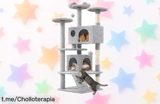 Increíble árbol rascador para gatos Yaheetech con 3 plataformas y nidos, ¡descuento impresionante para que tus amigos felinos disfruten al máximo en casa!