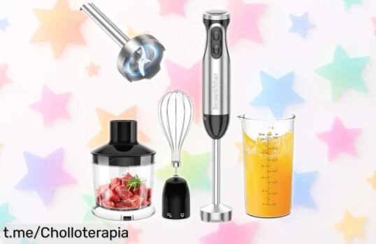 Increíble batidora de mano Bonsenkitchen 4 en 1, poderosa y versátil para hacer deliciosas recetas; ¡aprovéchala antes de que desaparezca su precio rebajado!