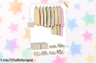 Increíble burro para ropa con ruedas SONGMICS que te ayuda a organizar todo sin esfuerzo, ¡no dejes pasar este chollo que se mueve fácil y cabe un montón!