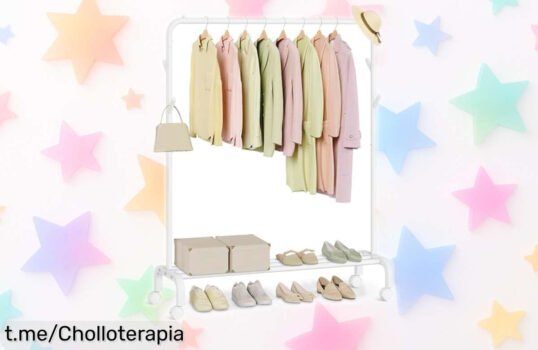 Increíble burro para ropa con ruedas SONGMICS que te ayuda a organizar todo sin esfuerzo, ¡no dejes pasar este chollo que se mueve fácil y cabe un montón!