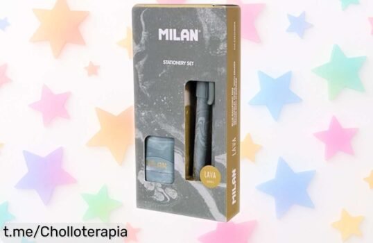 Increíble caja regalo MILAN® Lava con bolígrafo y portaminas, ¡con gomas y minas extra para ser el rey de la escritura! Aprovecha este ofertón que no puedes dejar escapar.