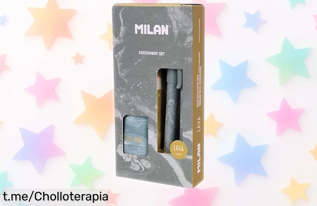 Increíble caja regalo MILAN® Lava con bolígrafo y portaminas, ¡con gomas y minas extra para ser el rey de la escritura! Aprovecha este ofertón que no puedes dejar escapar.