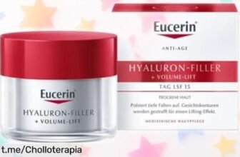 Increíble crema Eucerin VolumeFiller para piel seca a precio de risa, ¡dale un impulso a tu rostro y siente la suavidad al instante! Aprovecha esta oferta antes que se acabe.