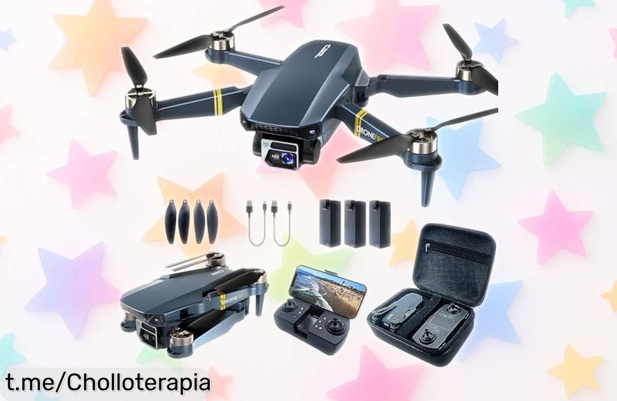 Increíble drone con cámara 4K HD y 3 baterías, vuelo de más de una hora; captura tu mundo como un pro y no te pierdas este ofertón imperdible que volará pronto.