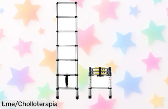 Increíble escalera telescópica Nyana de acero galvanizado: pliégala, súbela y siente la seguridad en cada trabajo. ¡Aprovecha este ofertón que vuela!
