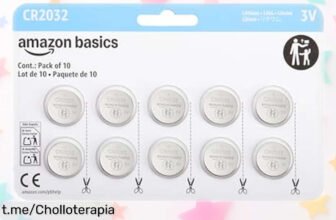 Increíble pack de 10 pilas botón CR2032 Amazon Basics a precio regalado, ¡te durarán y no podrás vivir sin ellas! Ahora es tu oportunidad para tener siempre energía disponible.