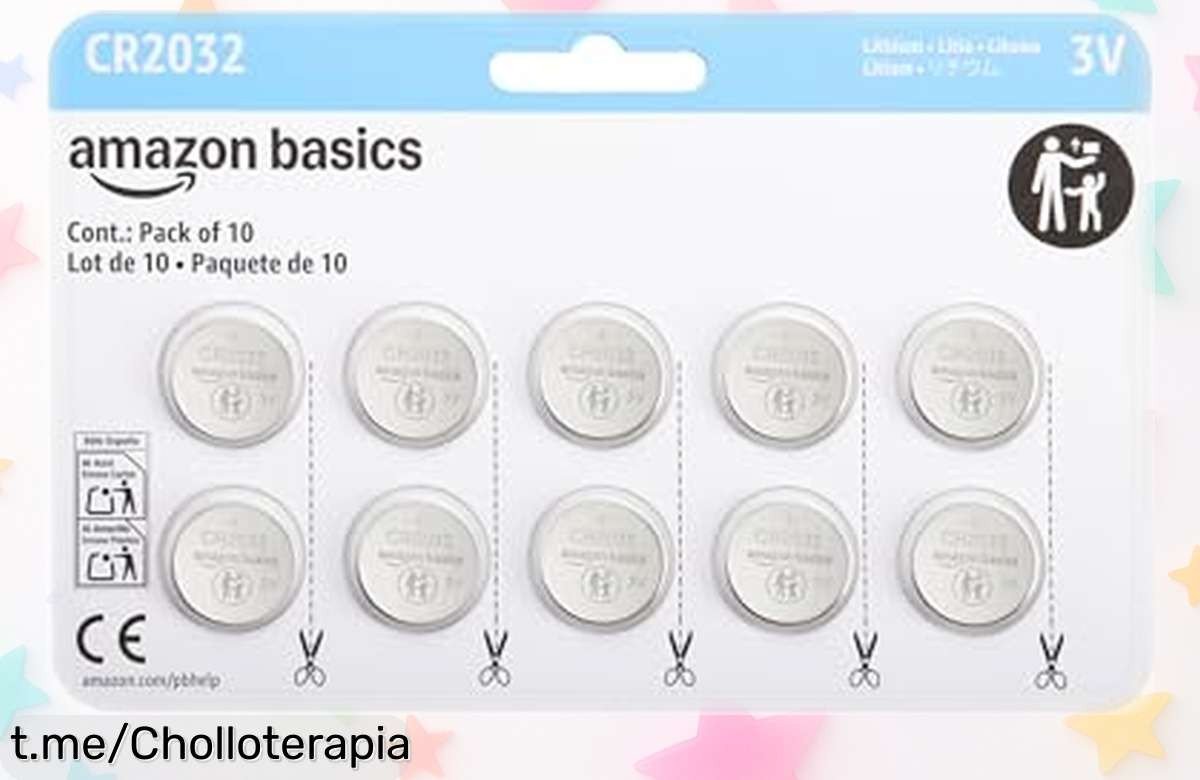 Increíble pack de 10 pilas botón CR2032 Amazon Basics a precio regalado, ¡te durarán y no podrás vivir sin ellas! Ahora es tu oportunidad para tener siempre energía disponible.