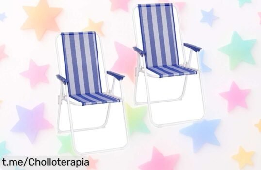 Increíble pack de 2 sillas plegables LOLAhome para playa y camping, ahora a precio rebajado; un chollo perfecto que te dará momentos inolvidables al aire libre.