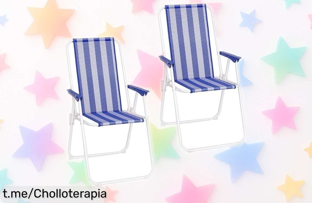 Increíble pack de 2 sillas plegables LOLAhome para playa y camping, ahora a precio rebajado; un chollo perfecto que te dará momentos inolvidables al aire libre.