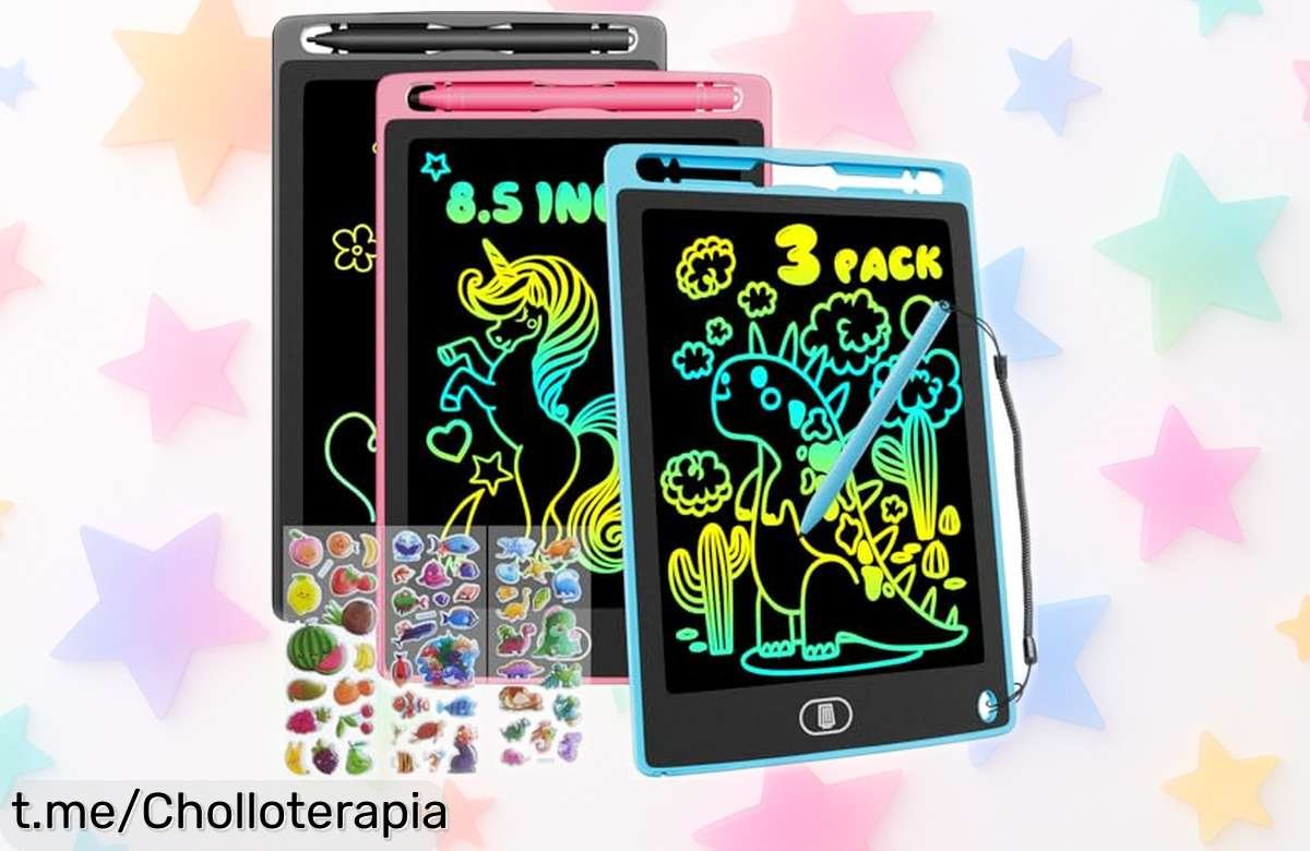 Increíble pack de 3 tablets de escritura LCD Electight para niños, súper resistentes y con botón bloqueo: el chollo que los peques necesitan ¡Aprovecha antes de que se agoten!
