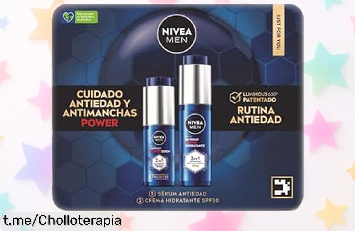 Increíble pack de NIVEA MEN con crema hidratante SPF30 y sérum antimanchas a un precio loco, ¡tu piel será más joven en solo un mes! No te lo pierdas.