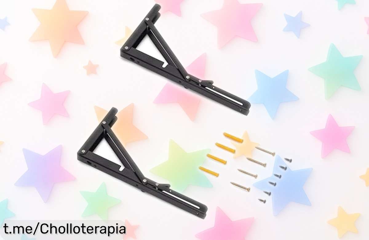 Increíble pack de soportes plegables Emuca que aguantan 50 kg y están a precio loco, aprovecha este ofertón antes de que se acabe y transforma tu espacio con facilidad.