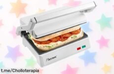 Increíble parrilla eléctrica para sándwiches Bestron APM124W que se abre 180° y hace el mejor panini del mundo. ¡Cómprala ya antes de que desaparezca!