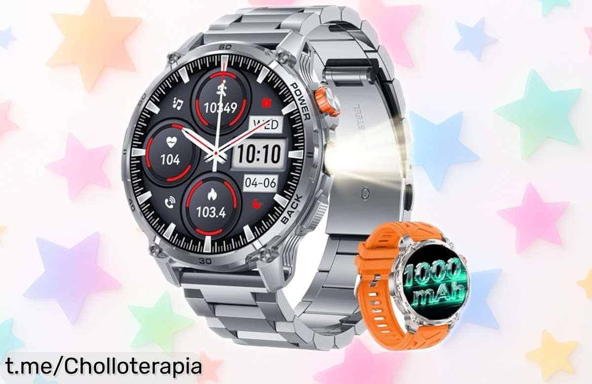 Increíble smartwatch para hombre con pantalla gigante y duración de batería brutal; controla tu salud y recibe llamadas sin preocupaciones, ¡no dejes pasar este chollo irresistible!