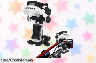 Increíble soporte para móvil de moto y scooter con giro 360° y protector solar a precio loco, ¡no dejes pasar este chollo que hará tus rutas más cómodas!