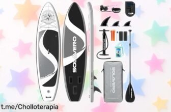 Increíble tabla de paddle surf hinchable SOLAVERO para disfrutar al máximo en el agua: ¡un ofertón que te hará querer remar sin parar!